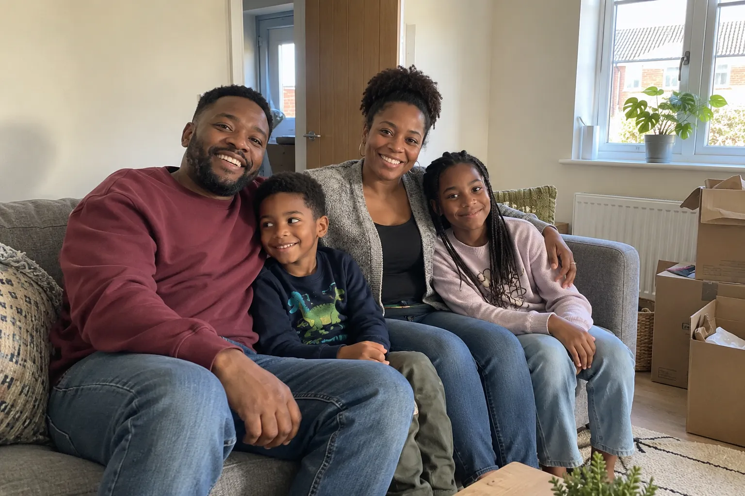 Illustrative family at home